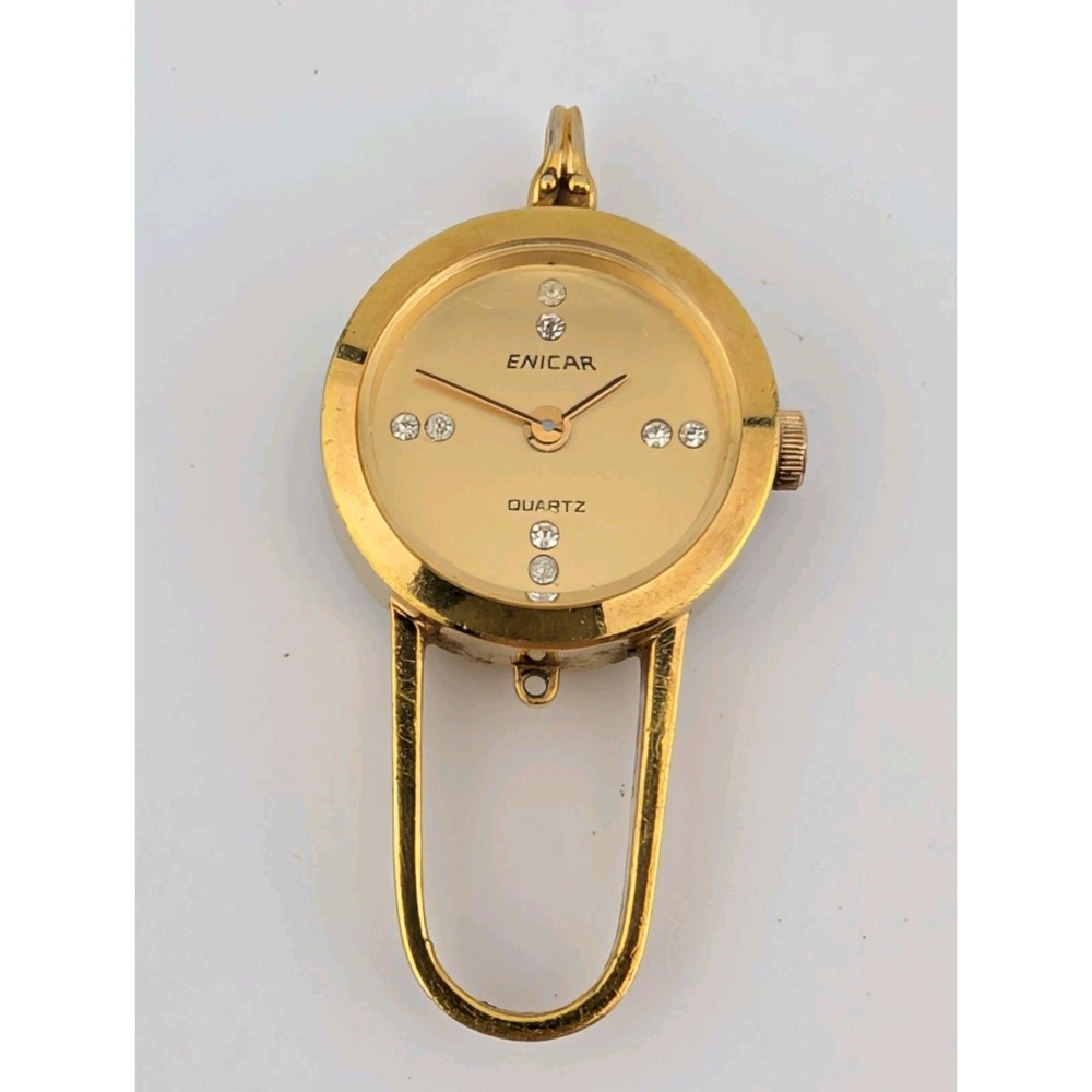 Rare Vintage Enicar Pendant Watch Gold 19mm Case Quartz- New Battery